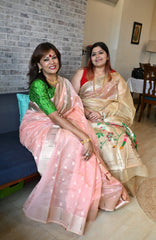 Tissue Paithani Saree Lighjt Peach shade