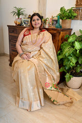 Tissue Paithani Silk Saree Golden