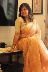 Pure Tissue Silk Banarasi Saree Rose Gold