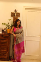 Pure Tussar Silk Saree with zari border