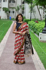 Kalamkari Silk Saree Nandini Red