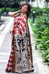 Kalamkari Silk Saree Nandini Red