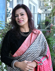 Tussar Ghicha Zebra Print Saree