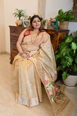 Tissue Paithani Silk Saree Golden