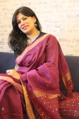 Handwoven Pure Silk Cotton Jamdani sequins resham pallu Saree