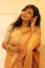 Pure Tissue Silk Banarasi Saree Rose Gold