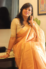 Pure Tissue Silk Banarasi Saree Rose Gold