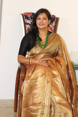 Handwoven Pure Tissue Silk Saree Coffee