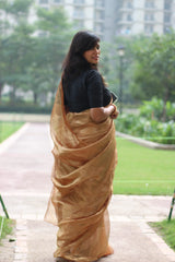 Handwoven Pure Tissue Silk Saree Coffee