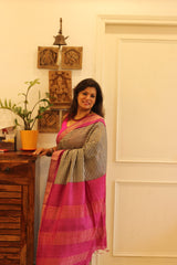Pure Tussar Silk Saree with zari border