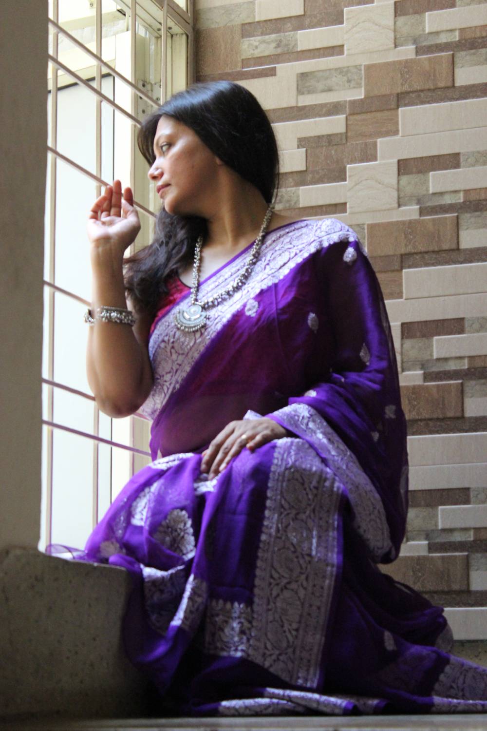 Buy Pure Georgette Silk Sarees Online | Singhania's