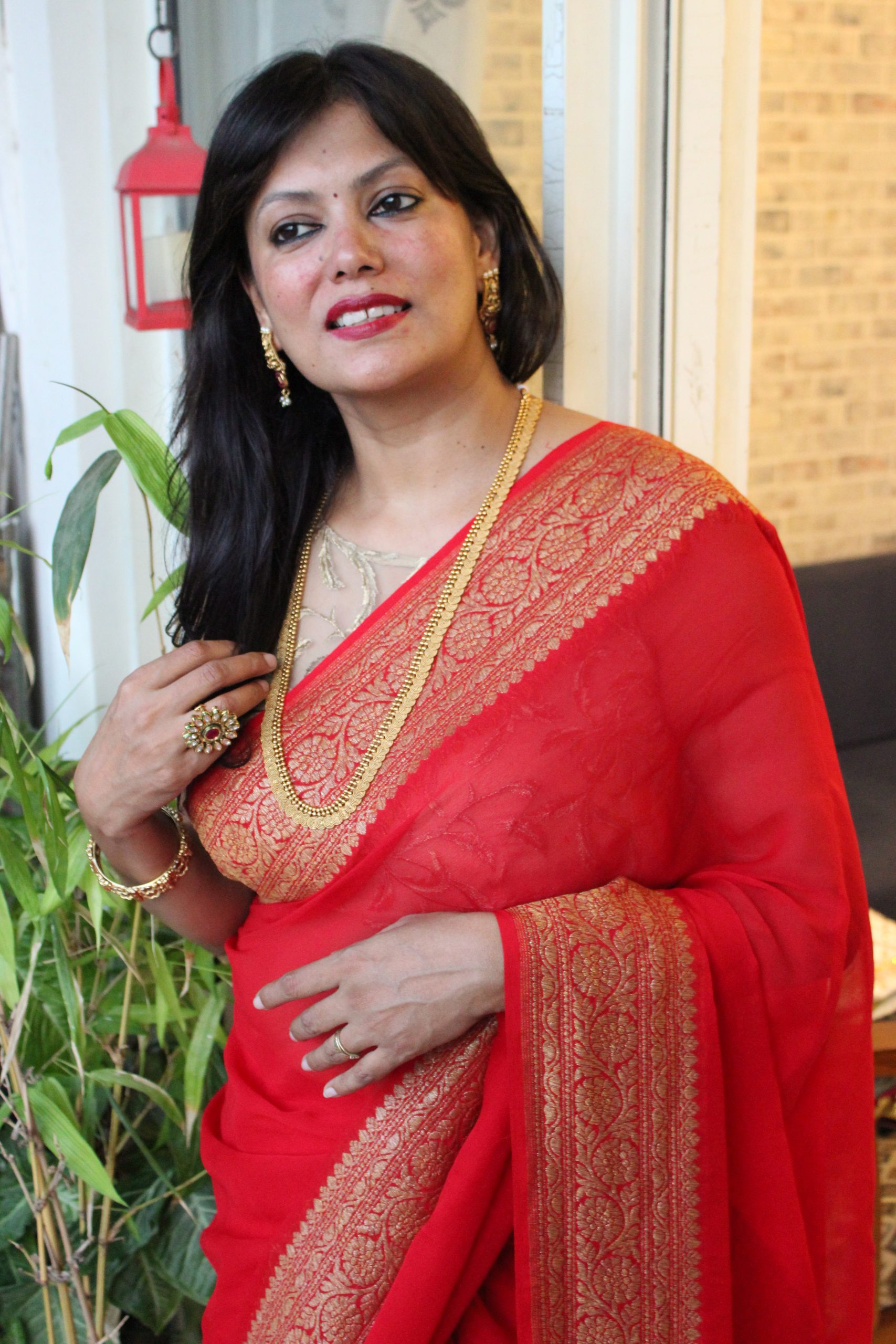 Sunheri: Khaddi Georgette Leheriya Handloom Banarasi Saree In The Shad –  Zari Banaras