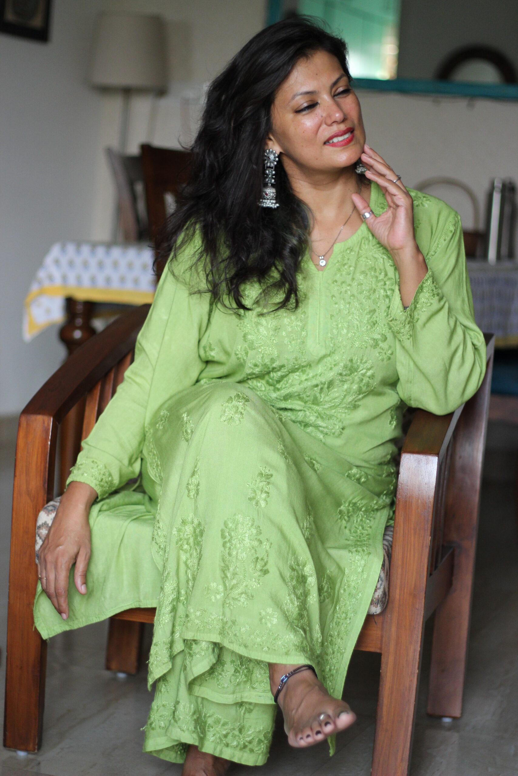 Buy Long Cotton Chikankari Kurta for Women Brown, Non Transparent Ryon  Cotton Lucknowi Chikankari Kurti Online in India - Etsy | Women, Tunic  styles, Kurti